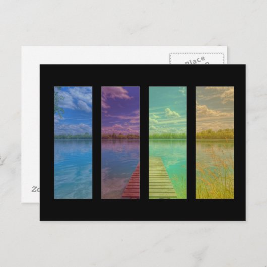 Kalm meer scène met een houten pier landschap briefkaart (Voorkant / Achterkant)