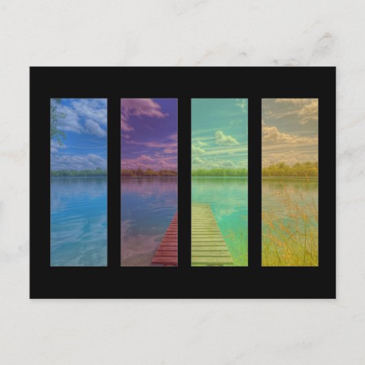 Kalm meer scène met een houten pier landschap briefkaart (Voorkant)