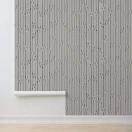 Kalm minimaal Abstracte lijnen grijs Behang