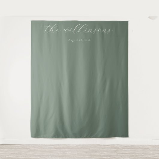 Kalm Minimalistisch Sage Kallistief Wandkleed (Voorkant)