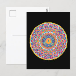 Kalm Mooie Kleurrijke Bloemen Mandala Briefkaart