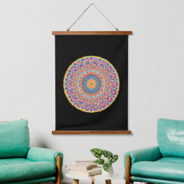 Kalm Mooie Kleurrijke Bloemen Mandala Hangend Wandkleed