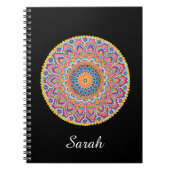 Kalm Mooie Kleurrijke Bloemen Mandala Notitieboek (Voorkant)