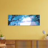 Kalm nacht onder de blauwe boom - Digitale Kunst Canvas Afdruk (Insitu (Woonkamer))