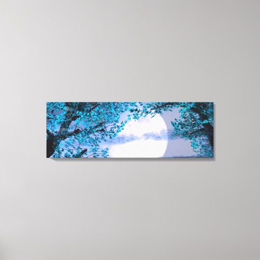 Kalm nacht onder de blauwe boom - Digitale Kunst Canvas Afdruk (Voorkant)