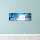 Kalm nacht onder de blauwe boom - Digitale Kunst Canvas Afdruk (Insitu (Houten vloer))