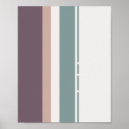 Kalm Neutraal Strepen – Minimale Wandcompositie Poster