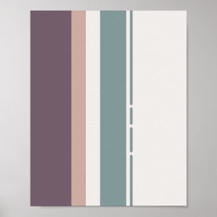 Kalm Neutraal Strepen – Minimale Wandcompositie Poster