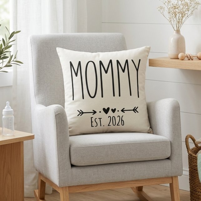 Kalm Neutrale Mama Jaar Hoog Lettertype Kussen (Creator heeft geüpload)