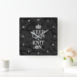 Kalm nit houden op Craft Room Decor Dark Vierkante Klok