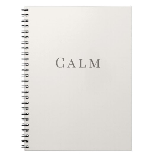 Kalm – Notebook met Minimale Typografie Notitieboek (Voorkant)