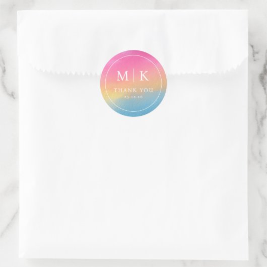 Kalm Pastel Kleurverloop Cirkel Ronde Sticker (Tas)