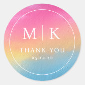 Kalm Pastel Kleurverloop Cirkel Ronde Sticker (Voorkant)