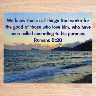 Kalm Romans 8:28 Bijbelvers Christelijk Legpuzzel