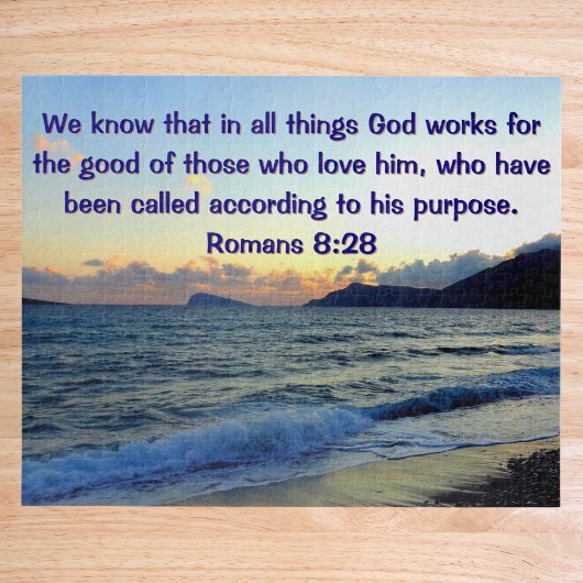Kalm Romans 8:28 Bijbelvers Christelijk Legpuzzel