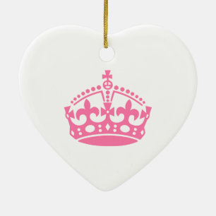 Kalm roze overwinningskroon keramisch ornament
