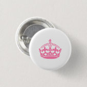 Kalm roze overwinningskroon ronde button 3,2 cm (Voorkant /achterkant)
