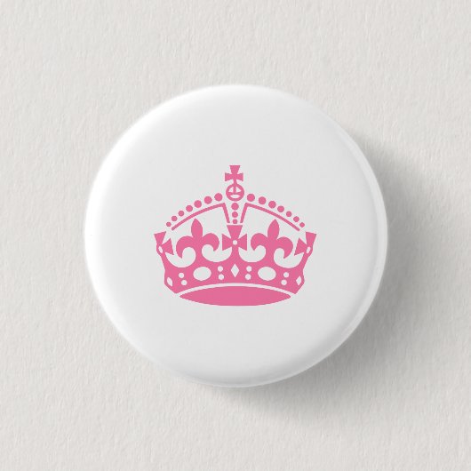 Kalm roze overwinningskroon ronde button 3,2 cm (Voorkant)