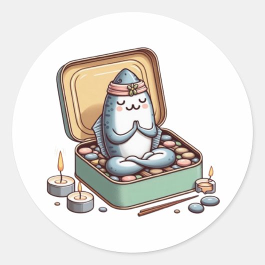 Kalm Sardine Zen Meester Sticker (Voorkant)