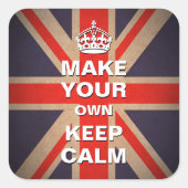 Kalm Sjabloon houden -  Jack-stickers in de Unie Vierkante Sticker (Voorkant)