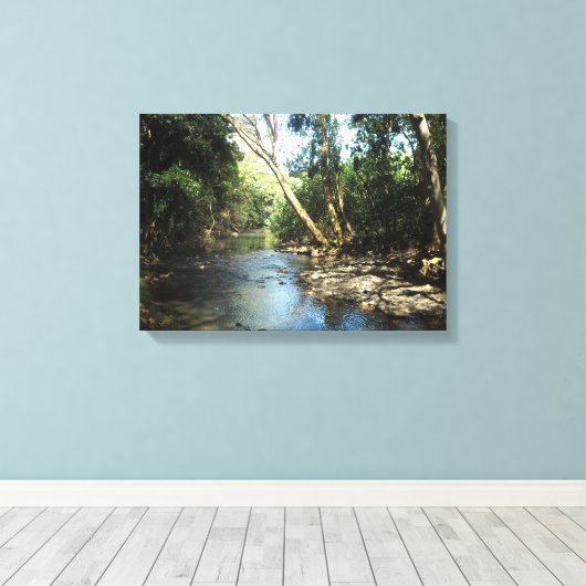 Kalm Stromend Water Canvas Afdruk (Insitu (Houten vloer))