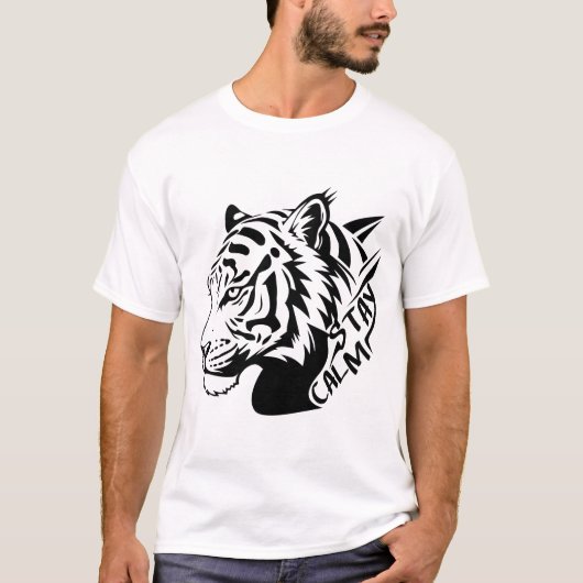Kalm Tijger Starend T-shirt (Voorkant)