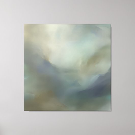 Kalm Turquoise Blauwe Abstracte Golven Ethische La Canvas Afdruk (Voorkant)