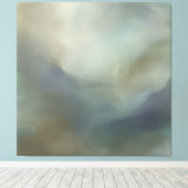 Kalm Turquoise Blauwe Abstracte Golven Ethische La Canvas Afdruk (Insitu (Houten vloer))