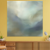 Kalm Turquoise Blauwe Abstracte Golven Ethische La Canvas Afdruk (Insitu (Woonkamer))