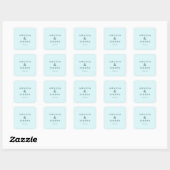 Kalm Turquoise Minimalistische Dankbaarheid Vierkante Sticker (Vel)