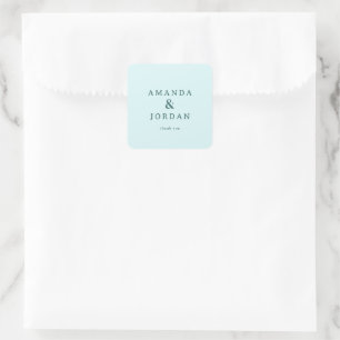 Kalm Turquoise Minimalistische Dankbaarheid Vierkante Sticker