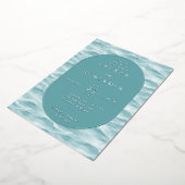 Kalm turquoise water golven folie uitnodiging (Gedraaid)