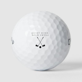 'Kalm Verstand, Dappere Zwaai' Inspirerend Kado vo Golfballen