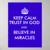 Kalm vertrouwen in God Geloof in Miracles Poster (Voorkant)