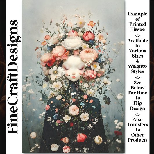 Kalm Vrouw Flower Earth Spirit AG4O Decoupage Tissuepapier