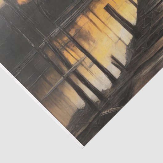 Kalm water bij zonsondergang - Decoupage - Tissuepapier (Detail)