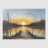 Kalm water bij zonsondergang - Decoupage - Tissuepapier (Voorkant)