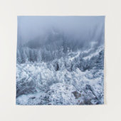 Kalm winterdag bovenop de bergen wandkleed (Voorkant)