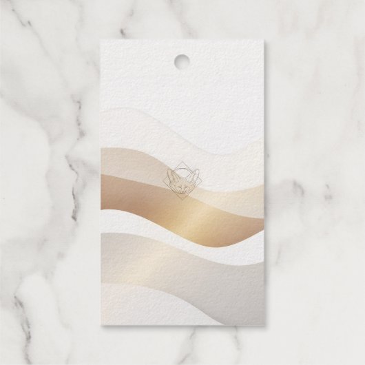 Kalm woestijn golven met Fennek Essentie | Minimaa Cadeaulabels (Achterkant)