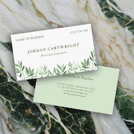 Kalm zacht groen verlaat therapeut counselor visitekaartje