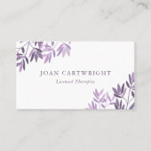 Kalm zacht Paarse groene bladeren - therapeut Visitekaartje (Voorkant)