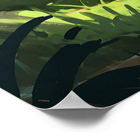 Kalm Zebra Staand in het Wilde Schilderij Poster (Hoek)