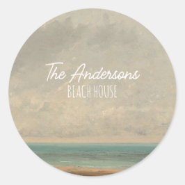 Kalm Zee 1866 Gustave Courbet National Gallery Ronde Sticker