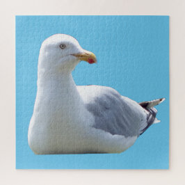 Kalm Zeemeeuw op Strand Natuurleven Oceaan Foto Sc Legpuzzel