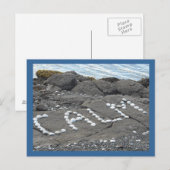 Kalm - Zeeschelp Woord Kunst Briefkaart (Voorkant / Achterkant)