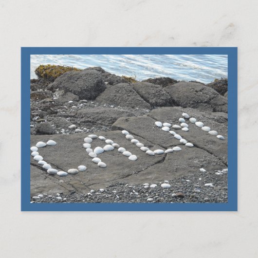 Kalm - Zeeschelp Woord Kunst Briefkaart (Voorkant)