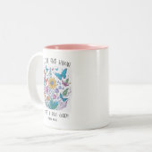 Kalm zijn en weten koffiemok tweekleurige koffiemok (Voorkant links)