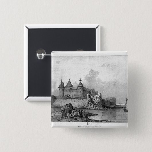 Kalmar Castle Vierkante Button 5,1 Cm (Voorkant /achterkant)