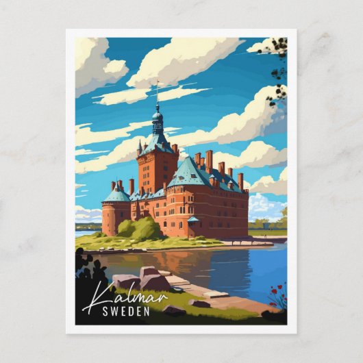 Kalmar Zweden vintage reisillustratie Pos Briefkaart (Voorkant)