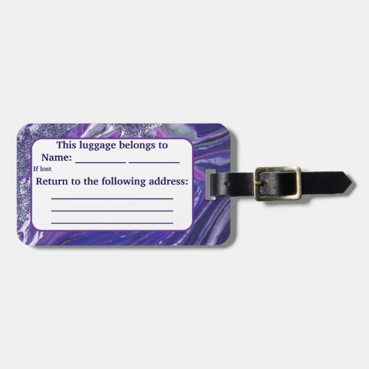 Kalme Acryl Pour Geïnspireerd Bagagelabel (Voorkant horizontaal)